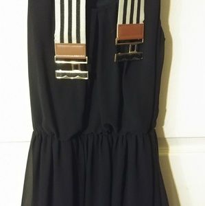 BCX little Black Dress w/ belt sz Large